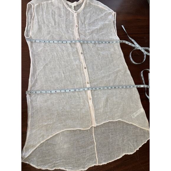 Eileen Fisher Organic Linen Blend Mesh Sheer Cardigan Sz XL Lagenlook Layering - Picture 6 of 7
